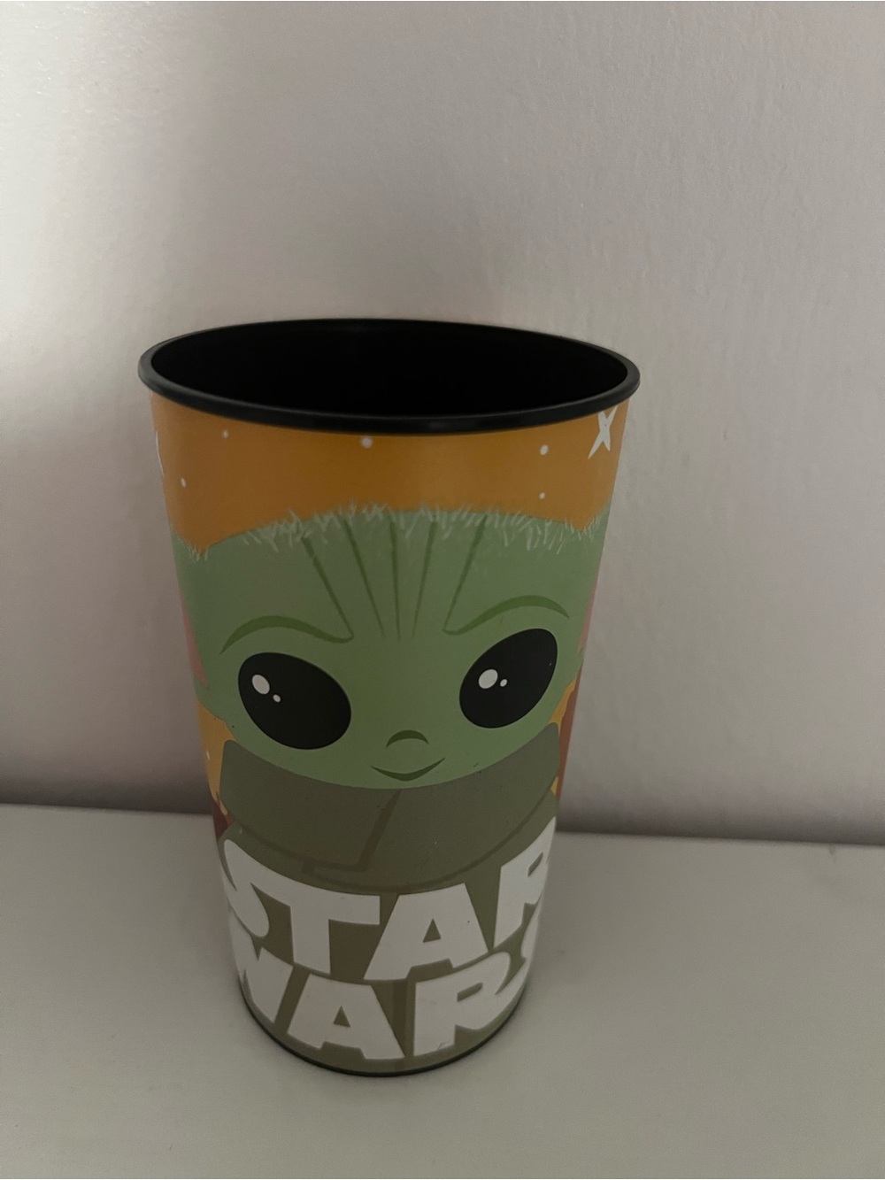 Star Wars Baby Yoda Green Orange Black Drink Cup